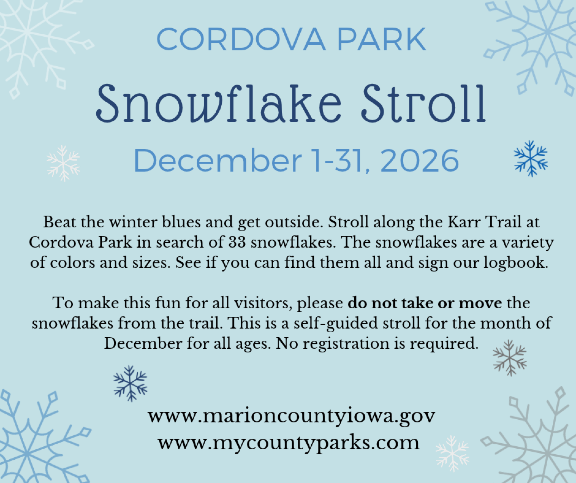 Cordova Park : Snowflake Stroll photo